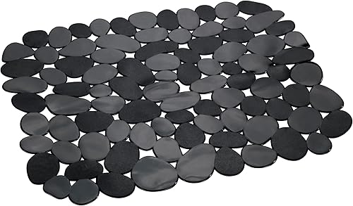 WENKO Tapis d'évier Stone Noir, protège l'évier, découpable, matière plastique, 31 x 26 cm, noir - Nail Gallerys