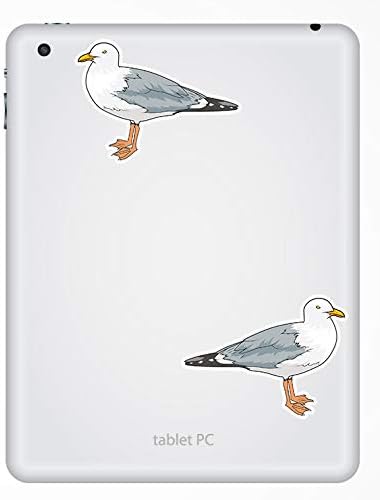 Lot de 2 autocollants en vinyle pour ordinateur portable Motif mouette et mer 10 cm - Nail Gallerys