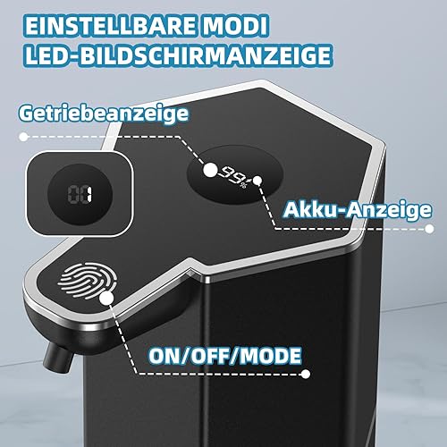 Distributeur de savon électrique automatique 350 ml avec capteur, charge USB avec 4 niveaux de vitesse, étanche IPX5, pour cuisine, salle de bain, bureau - Nail Gallerys