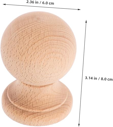 ABOOFAN Colonnes Décoratives en Bois Massif Fleurons De Clôture Embouts De Remplacement Ronds Embouts De Tringle à Rideau Se Termine Seulement Pied Chignon Inachevé Cap Beige Bois - Nail Gallerys