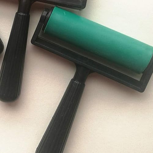 EXCEART 10Cm Rouleau en Caoutchouc Brayer en Caoutchouc Souple Applicateur Pinceau Rouleau Dalle pour Arts Artisanat Encre La Gravure Bloc Stamping Impression Application de Colle Papier - Nail Gallerys