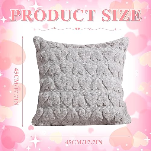Lot de 2 housses de coussin en peluche en forme de cœur - 45 x 45 cm - Décoration romantique et moderne - Pour chambre à coucher, salon - Rose - 45 x 45 cm - Nail Gallerys
