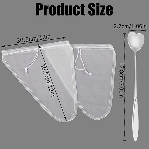 2 Pièces Sac a Lait Vegetal Nylon, Filtre Lait Végétal Reutilisable, Sacs à Lait de Noix, Sacs en Nylon Réutilisables, Etamine Alimentaire, pour Jus Fromage Thé Lait de Noix Yaourt Tofu - Nail Gallerys