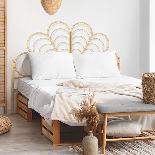 IDMarket - Tête de lit sur Pied Ivy 160 cm Effet rotin en Forme de Fleur - Nail Gallerys