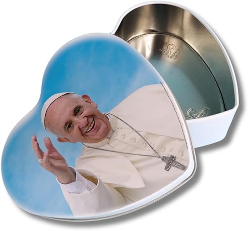 Boîte Cœur en Métal – Édition Pape François – Élégance Spirituelle pour Vos Petits Trésors - Modèle 1 - Nail Gallerys