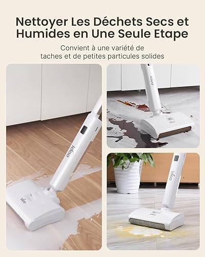 iDOO Vadrouille électrique sans Fil, Balai Sans Fil, Serpillière Electrique avec Autonettoyante, Écran LED, Conception à Double Réservoir, Idéale pour Nettoyer les Sols Durs Saleté - Nail Gallerys