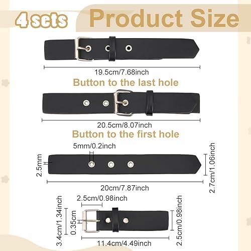 FINGERINSPIRE 4 Ensemble de Boucles à Bascule en Cuir Pu à Coudre Attaches à Bouton Pression en Cuir Imitation Cuir Avec Boucle à Une Broche pour Sac Dos Manteau DIY Couture Artisanale - Nail Gallerys