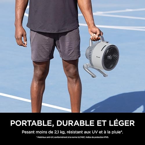 Shark FlexBreeze HydroGo, ventilateur brumisateur portable, rafraîchisseur d'air silencieux intérieur/extérieur, discret et durable, avec/sans fil, léger, flux d’air jusqu’à 20 m, Colombe FA050EUDV - Nail Gallerys