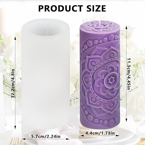 TenaLucy Moule À Bougie en Forme de Lotus,Moule à Bougie Cylindrique Moule À Bougie en Lotus 3D Moule Bougie Moule Bougie Silicone DIY Moule en Silicone 3D,pour Aromathérapie,Savon(Blanc) - Nail Gallerys