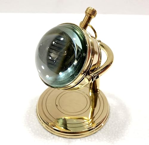 Marine Nautical Store Horloge de bureau en laiton brillant avec globe mobile - Nail Gallerys
