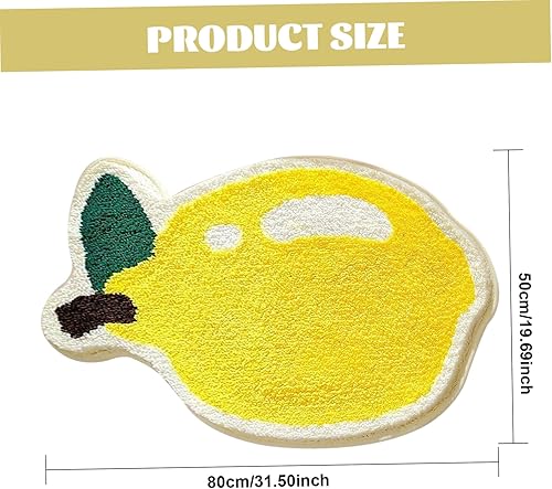 Pastoralist Mat de Bain 19.69x31.50 Imitation Douce Imitation Cachemire en Forme de Citron Absorbant Mat Bain Lavable pour Baignoire pour Douche Plancher, Tapis Salle, Tapis Douche - Nail Gallerys