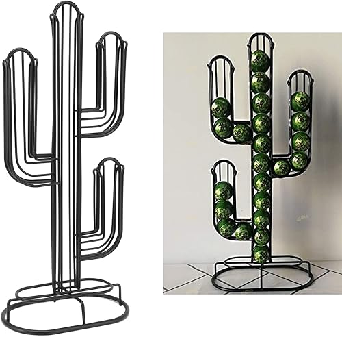 Support de capsules de café en forme de cactus - Support de rangement pour capsules de café - Peut contenir 48 dosettes de café - Nail Gallerys