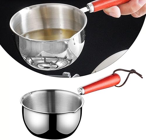 Chauffe-beurre en acier inoxydable pour sauces chaudes - Petite casserole de cuisson avec poignée - 300 ml - Nail Gallerys