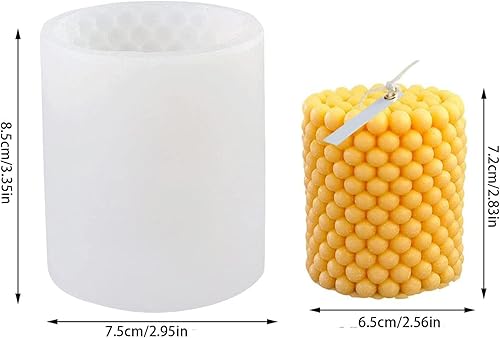 MEISO Moule à bougies en silicone - Moule à bougie en silicone - Forme cylindrique 3D - Fabrication de bougies - Moule à bougie parfumée - Moule en silicone pour bougies 3D faites maison - Nail Gallerys