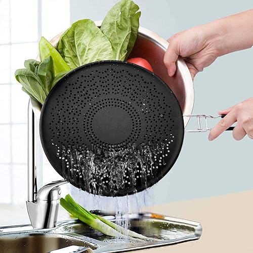 Couvercle anti-éclaboussures en silicone de qualité supérieure avec poignée pliante résistant à la chaleur protège la peau des brûlures Protection anti-éclaboussures pour la cuisine et la friture Noir - Nail Gallerys