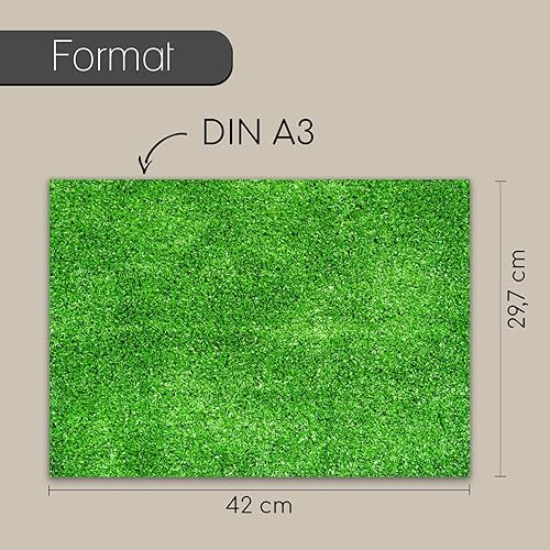 100 Sets de table optique pelouse I DIN A3 rectangle I napperon papier vert I Article fan de football nature terrain I usage unique sous-main Idv_331 - Nail Gallerys