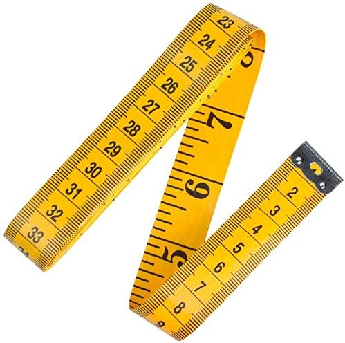 Mètre ruban extra long avec fil et aiguille - Jaune - Longueur : 300 cm - Nail Gallerys