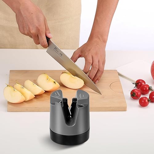 Aiguiseur de couteaux, Eguiseur de couteau avec ventouse, Aiguiseurs de couteaux à réglage automatique de l'angle pour les couteaux à lame droite, les couteaux dentelés et les ciseaux - Nail Gallerys