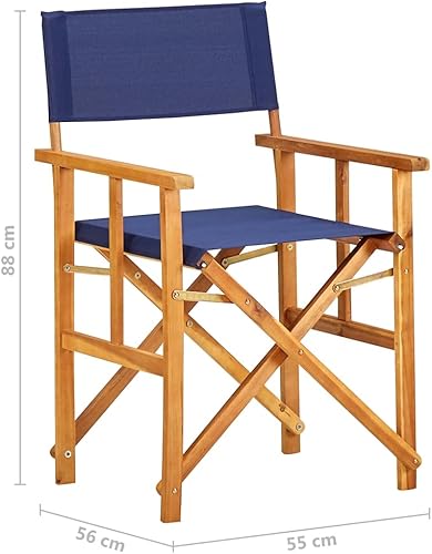 vidaXL Chaise de metteur en scÃƒ¨ne Bois Massif d'acacia Bleu - Nail Gallerys