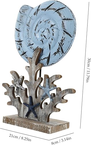 Cabilock Décoration de Table de Style Méditerranéen Ornement de Poisson Sculpté Centre de Table Thème Océanique pour Maison Amis - Nail Gallerys