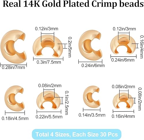 Beebeecraft 1Box 300Pcs 18K Plaqué Or Perle à Sertir Couvre Métal Demi Rond Ouvert Perles à Sertir Noeud Couvre Caps 4mm pour DIY Fabrication de Bijoux - Nail Gallerys