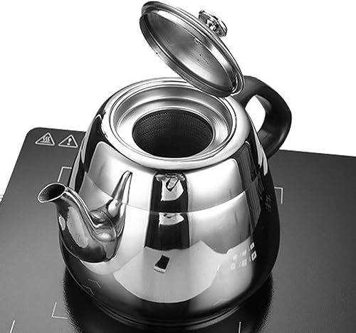 Imtrub Bouilloire Sifflante Induction en INOX 1,5L, Induction Gaz Bouilloire en Acier Inoxydable Bouilloire Théière Sifflante Bouilloire A Sifflet pour Induction Cuisinières Gaz, Faciles À Nettoyer - Nail Gallerys