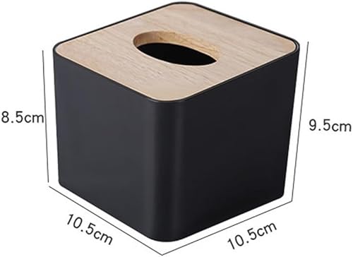 lskdnrufh Boîte à mouchoirs carrée en bois noir avec porte-serviettes de cuisine, boîte de rangement pour la maison (noir) - Nail Gallerys