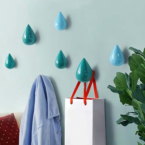 ARLTTH Goutte D'eau Créative Lot De 4 Patère Support Mural Crochet Décoration Rustique Moderne Pour Accrocher Sac, Chapeau, Vêtements, Clé, 9.5 x 6 cm/vert - Nail Gallerys