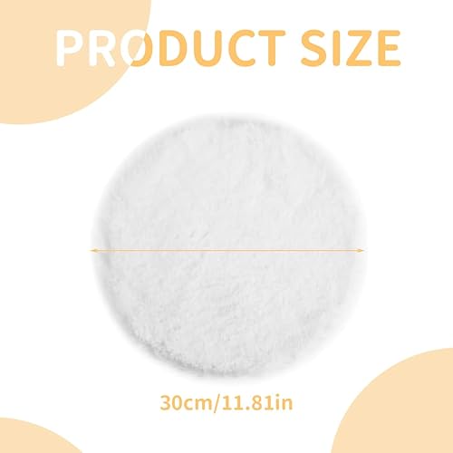 GXGM Coussin de Chaise en Fausse Fourure, Ø 30 cm - Blanc, 1 pièce - Nail Gallerys