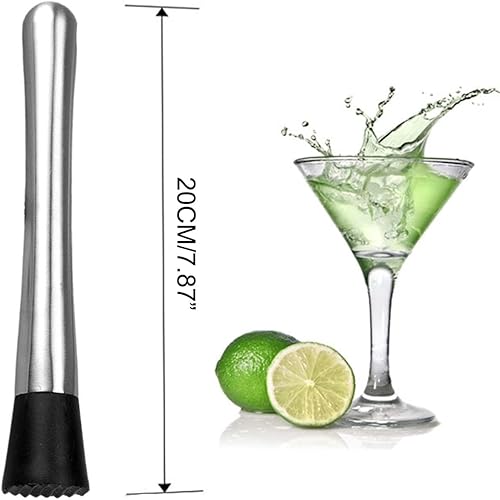 Pilon à cocktail - Accessoire de cocktail - En acier inoxydable - Pour déboguer de délicieux cocktails, boissons et jus (20 cm) - Nail Gallerys