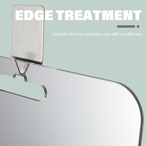 Miroir de Douche Miroir de Salle de Bain sans Brouillard pour Rasage, Mur de 6x5 Pouces Suspendu en Acrylique Miroir de Douche avec Aspiration, Pas de Petit Miroir de Forage avec Support - Nail Gallerys