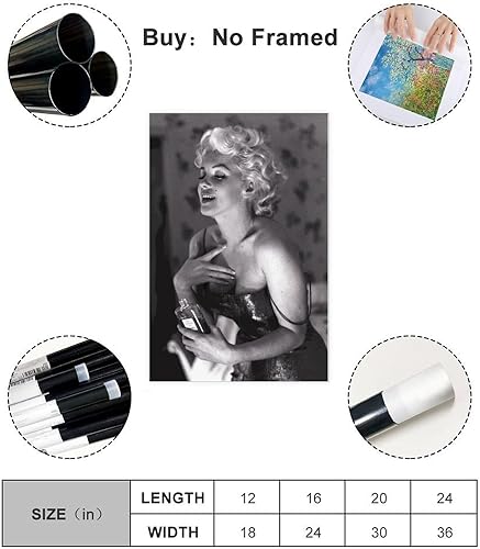 FrySky Poster sur toile Marilyn Monroe - Décoration pour chambre à coucher, bureau, chambre - Cadeau - Sans cadre - 30 x 45 cm - Nail Gallerys