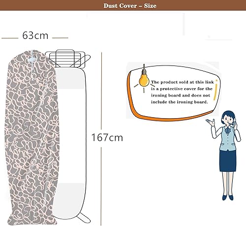 Housses anti-poussière pour planches à repasser, Housse Table à Repasser (167*63 cm), Design tout Compris - Sac de rangement, RéSistant à L'Eau, Aux Insectes Et Aux Taches - Couvercle de l'emballage - Nail Gallerys