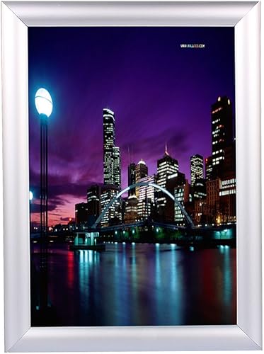 Ausla Cadre Photo A4, Porte Affiche en Aluminium Panneau Affichage Exterieur avec Couverture en PVC Antireflet Clip Porte-affiche pour Bureaux Commerces Argent - Nail Gallerys