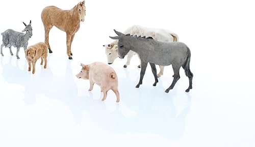 Moranduzzo 6 Animaux de Ferme Assortis pour Crèche de 6 Cm Échelle 1:32 - Figurines de Crèche Indestructibles - Peinture Finition à la Main, Produit Officiel, Fabriqué en Italie, Sculpteur M. Landi - Nail Gallerys