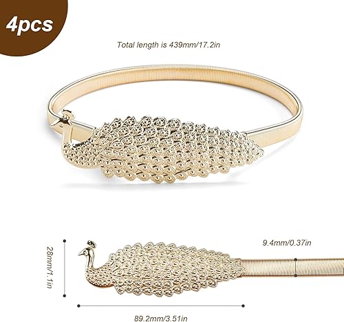 SRJQXH Attache Rideau, 4 Pièces Matériau en Alliage Conception de Ressort Embrasse pour Rideaux, Forme de Paon Attache Rideaux Convient pour Chambre à Coucher, Salon (Or) - Nail Gallerys