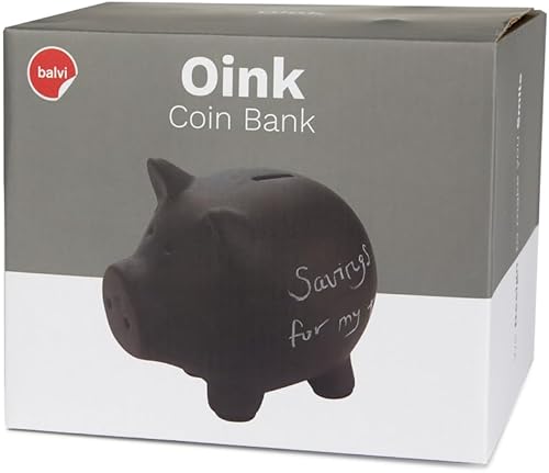 Balvi Tirelire Oink Bank Couleur Noir Personnalisable et réutilisable Céramique - Nail Gallerys