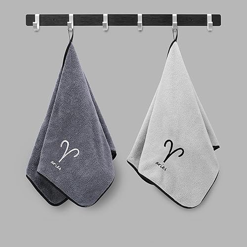 MEKPAM Lot De 3 Serviettes en Polaire Corail avec Douze Signes du Zodiaque, Absorbantes, À Séchage Rapide, Douces, pour Le Lavage du Visage - Nail Gallerys
