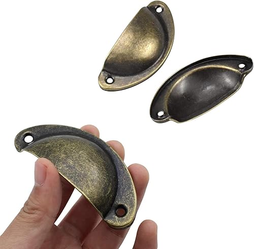 Poignées de Tasse Coquille,Poignées de Tirage de Tiroir Vintage, Poignées de Coquille Vintage,Poignées et Boutons de Porte dePlacard de Cuisine Rétro Semi-cercle,Poignées de Porte de Commode de Meuble - Nail Gallerys