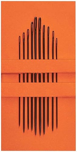 Pony - Pony Black Short Darners Mat Finition (No. 3-5-7-9) Aiguilles à Coudre à la Main avec Chas Blanc - 10 Aiguilles - Nail Gallerys