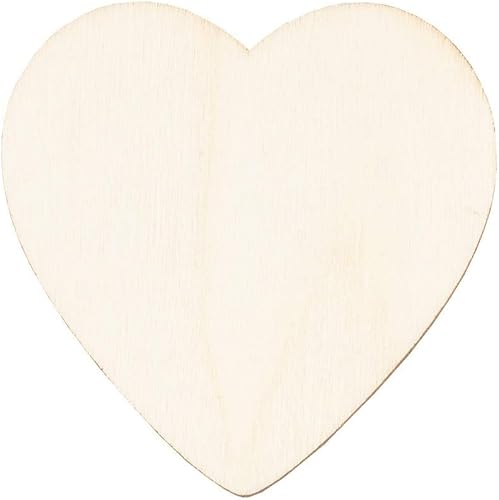 Ideen mit Herz Lot de 50 cœurs en bois - 6 x 6 cm - 3 mm d'épaisseur - Idéal comme décoration de table, décoration de mariage, pour les travaux manuels - Nail Gallerys