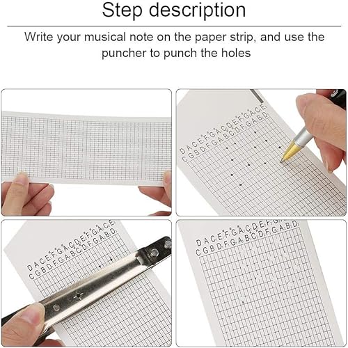 Hztyyier 30 Note Mouvement à remontage Manuel avec boîte à Musique Mécanisme Musical de Bricolage avec Bandes de Papier perforateur pour Beaucoup de chansons Gifts - Nail Gallerys