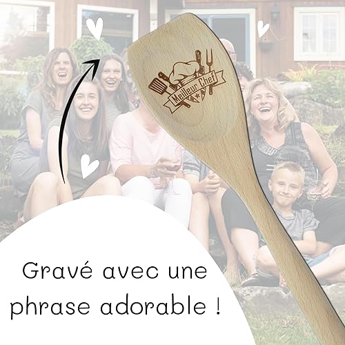ERNESTINE - Spatule cuillère en bois pour cuisine - spatule en bois personnalisée - cuillère personnalisée - cadeau fête, Noël, anniversaire - cadeau homme femme cuisine original - cadeau cuisine - Nail Gallerys
