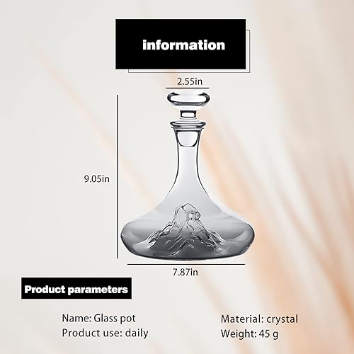 Carafe à Vin Decanteur a Vin en Verre Cristal 1200ml avec aérateur intégré Aération Verser sans couler Pour Amateurs de Vin - Nail Gallerys