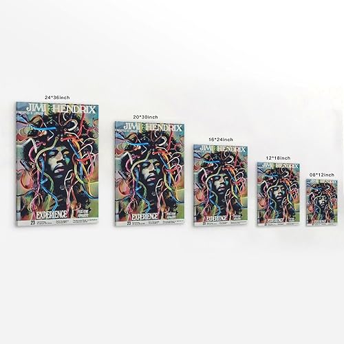 YRAEYWAER Poster Jimi Hendrix (1) - Décoration murale moderne pour salon, chambre à coucher, salon - 40 x 60 cm - Sans cadre - Nail Gallerys