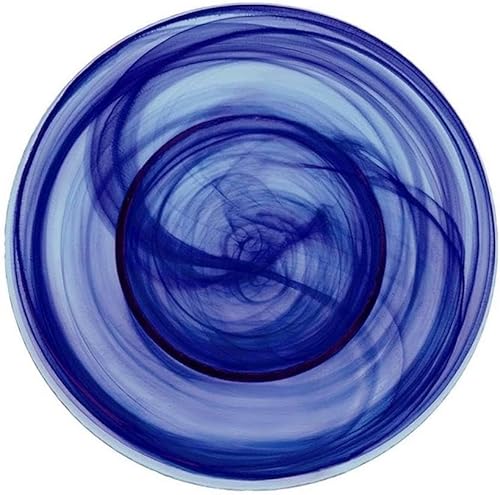 H&h set 6 piatti pasta alabastro in vetro blu cm 23,5 - Nail Gallerys