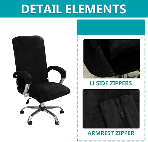 NLCYYQ Housse de chaise de bureau en velours extensible, rotative, amovible et pivotante, protection de chaise à dossier haut L, bordeaux, taille L - Nail Gallerys