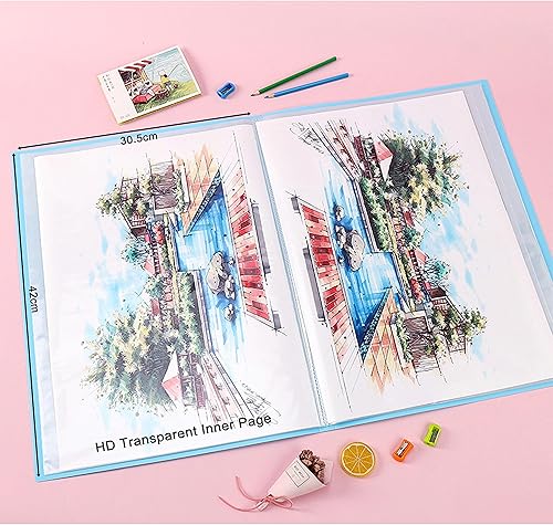 SHUIBIAN Diamond Painting Album d'images A3, carte de peinture diamant A3, accessoires de rangement pour photos de peinture diamant (bleu, peut contenir 30 à 60 feuilles) - Nail Gallerys