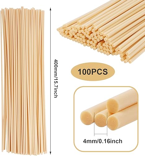 WDZGX Batonnets Diffuseur Parfum Diffuseur Batonnets Bois 40cm x 4mm 100Pcs Baguette pour Parfum Diffuseur pour Huile Essentielle dans Maison Bureau Hôtel Spa (40cm-100pcs) - Nail Gallerys