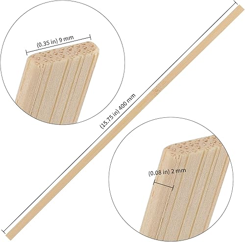 KEILEOHO Lot de 200 baguettes en bambou de 40 cm - Baguettes en bois - Spatules en bois pour travaux manuels - Nail Gallerys
